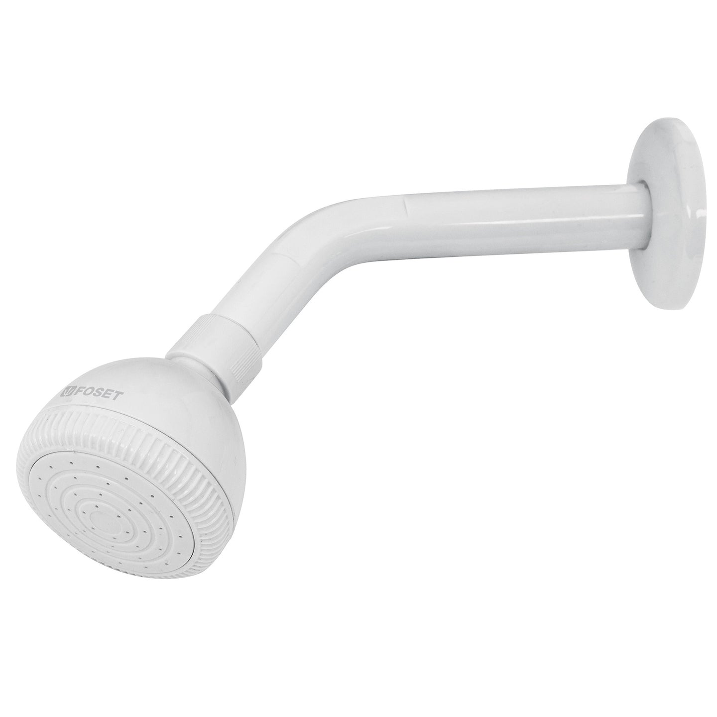 R-500 Regadera plástica redonda 2-1/2" blanca, FOSET BASIC