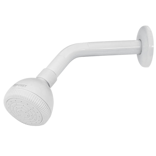 R-500 Regadera plástica redonda 2-1/2" blanca, FOSET BASIC