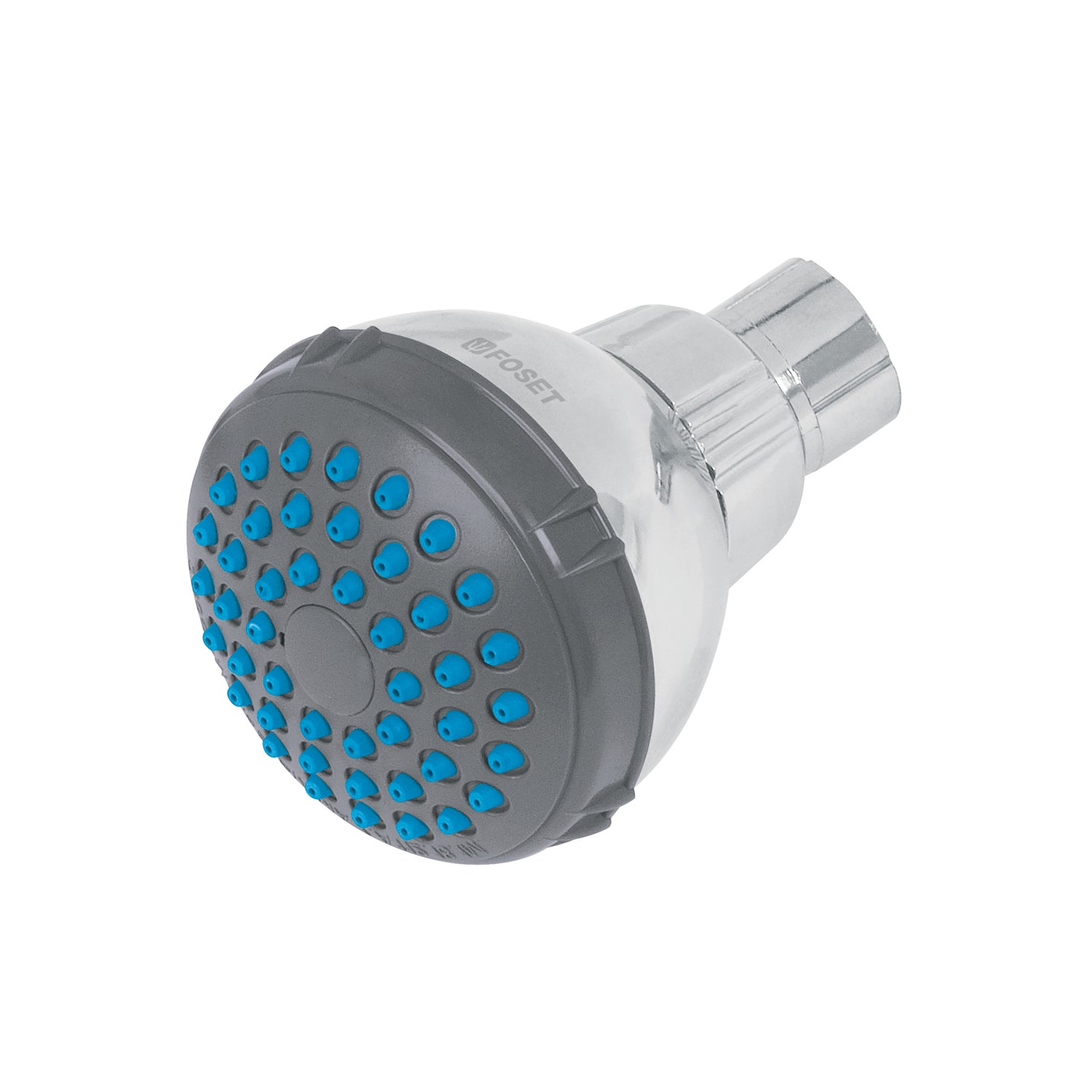 R-506S Regadera redonda de ABS 2-1/2" gris-cromo sin brazo, BASIC