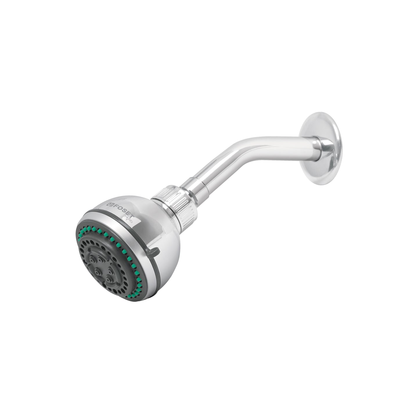 R-508 Regadera 3-1/4", 5 funciones, brazo y chapetón, FOSET AQUA