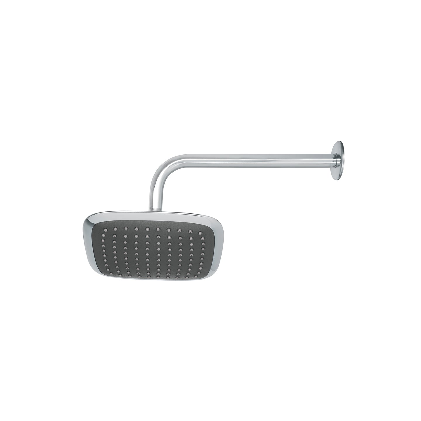 R-511 Regadera cuadrada 8", ABS, con brazo y chapetón, cromo, AERO