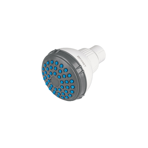 R-516S Regadera redonda de ABS 2-1/2" gris-blanca sin brazo, BASIC