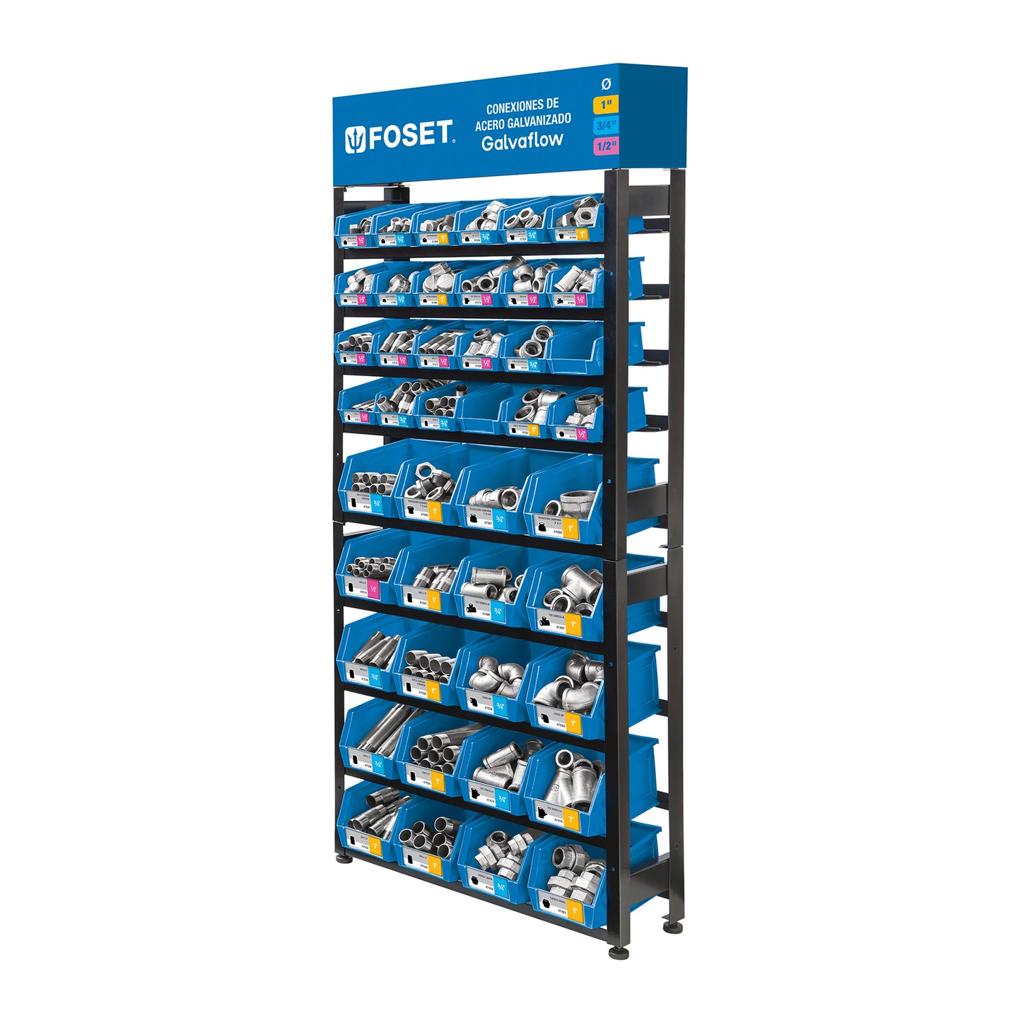 R-CG-FOS Rack con conexiones de acero galvanizado, FOSET