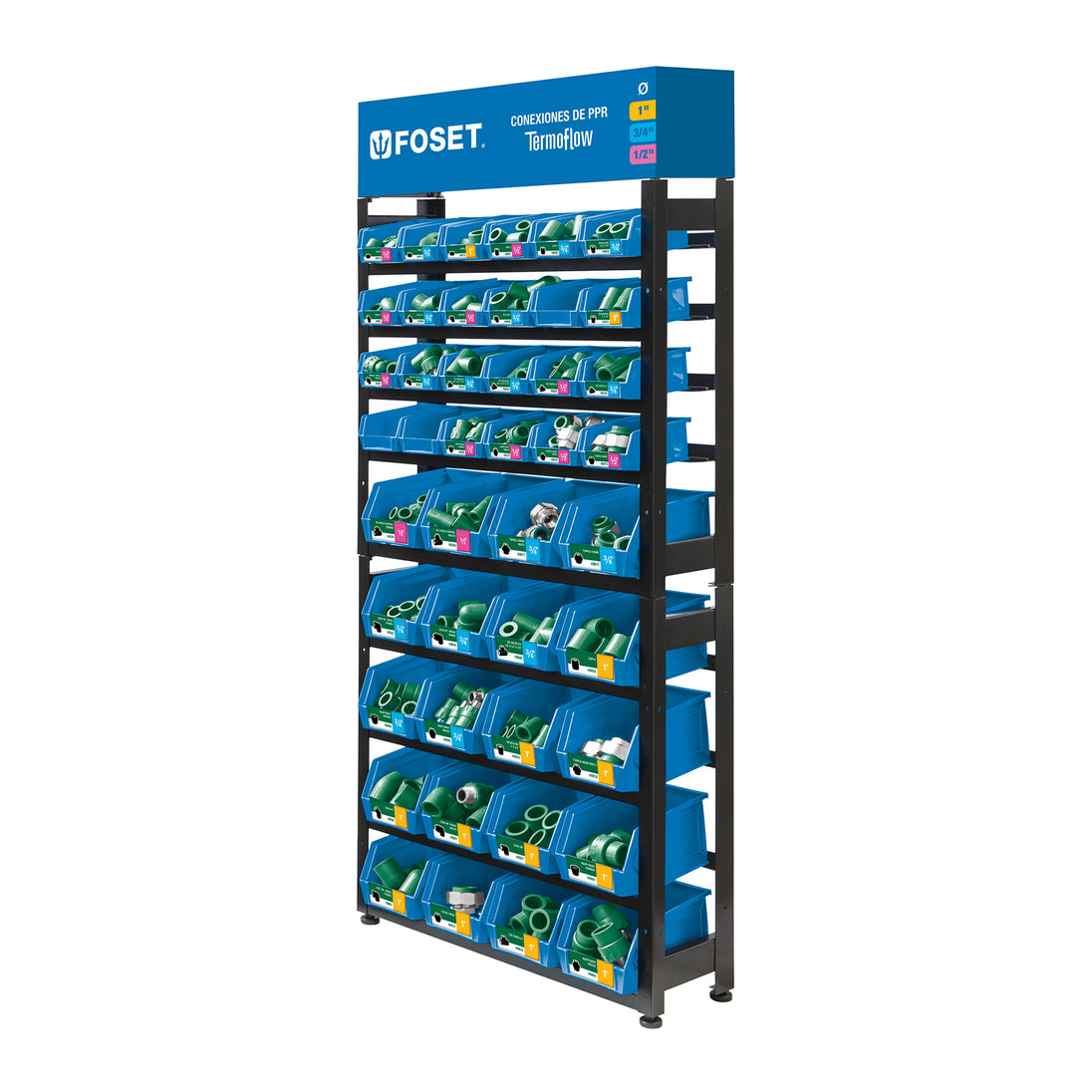 R-CV-FOS Rack con conexiones de PPR, FOSET