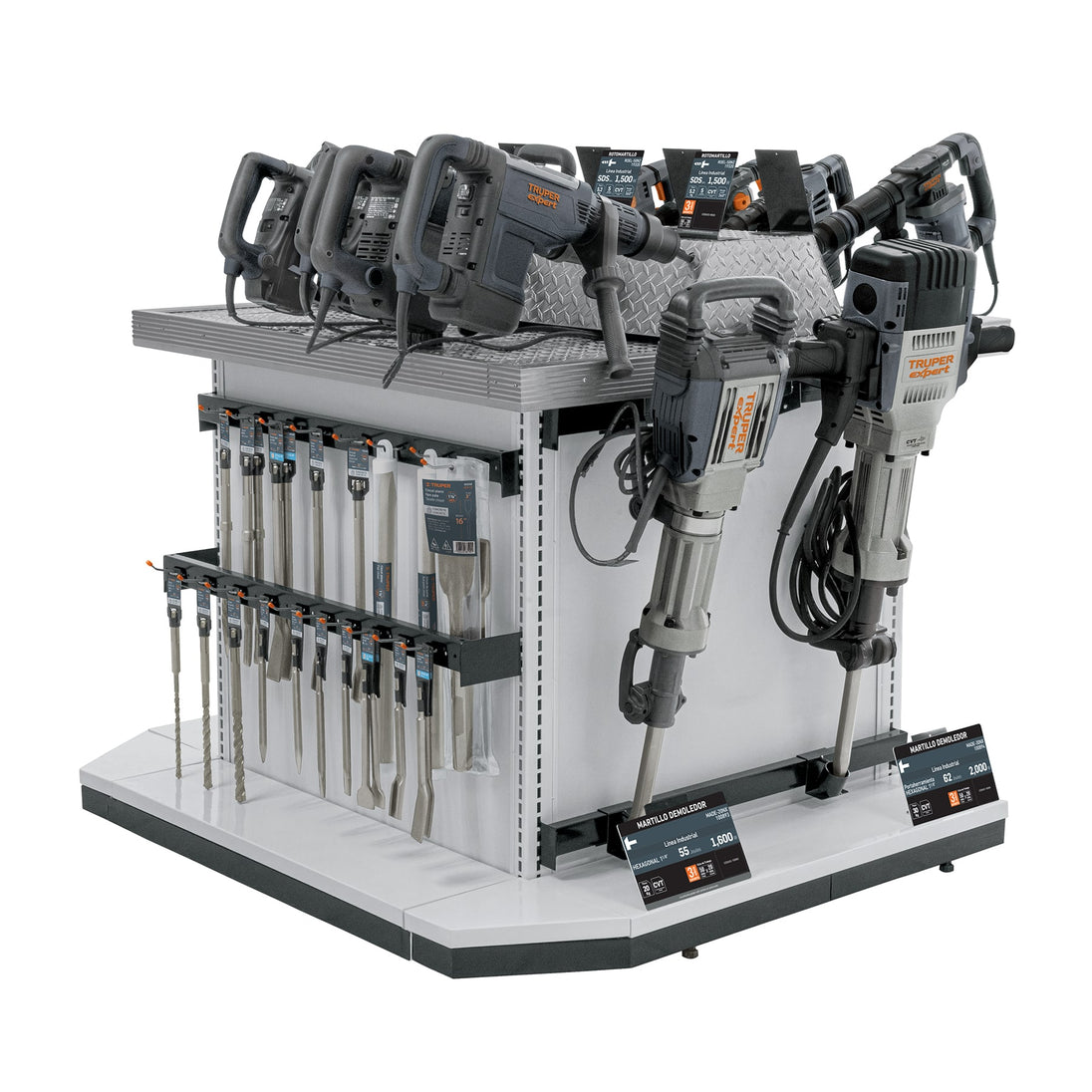 R-MAQ-DE Mueble exhibidor con herramientas de demolición