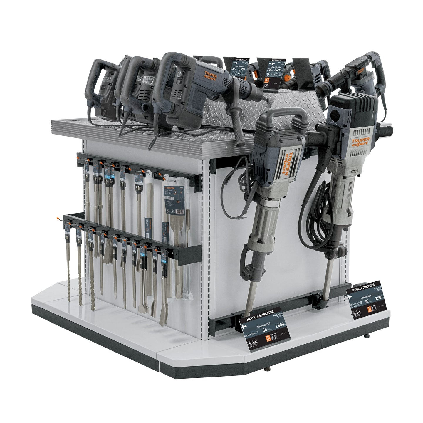R-MAQ-DE Mueble exhibidor con herramientas de demolición