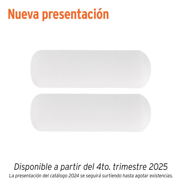 R-ROPI-410E Bolsa c/2 felpas para mini rodillo esponja 4"x3/8", TRUPER