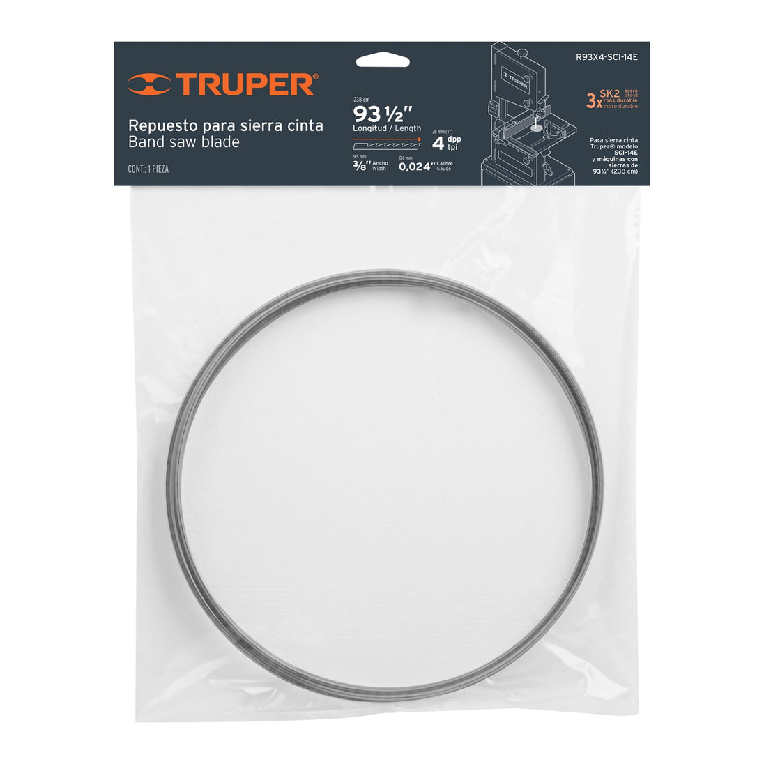 R93X4-SCI-14E Repuesto sierra 93" x 4 dpp, para sierra cinta SCI-14E