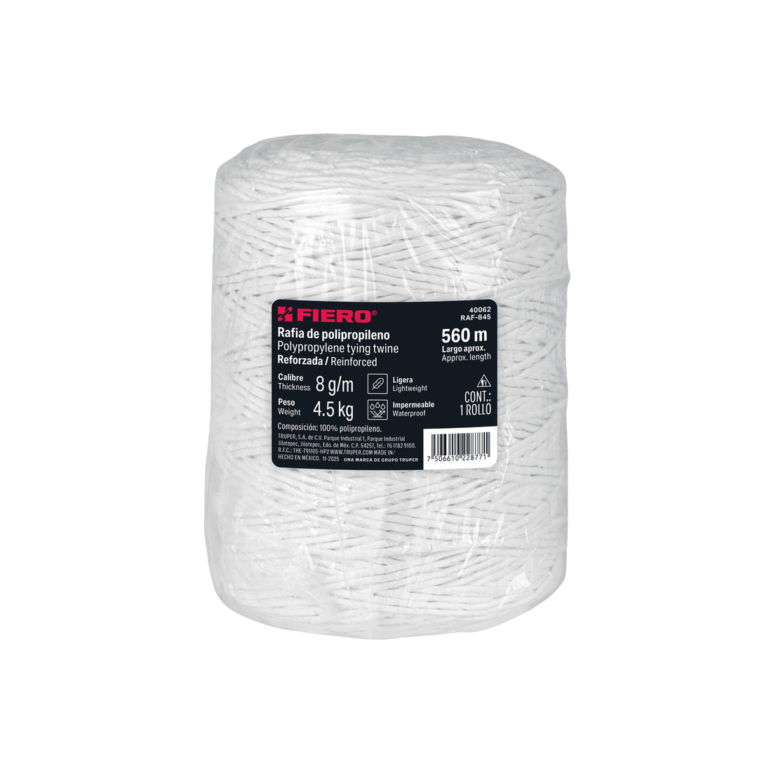 Fleje Polipropileno Fiero RAF-845 Blanco 562m | Embalaje Industrial