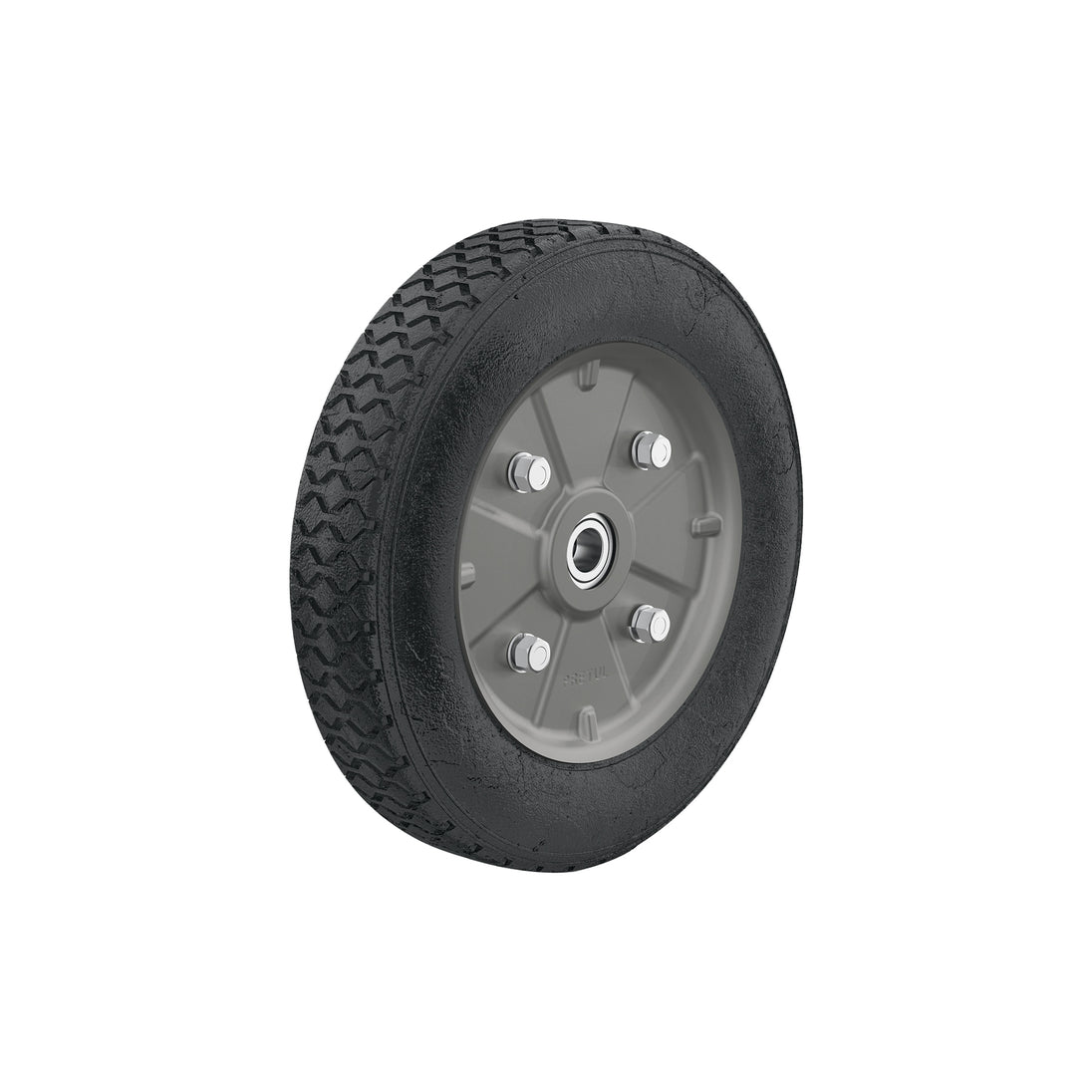 RD-102 Rueda de hule sólido 10" para diablo, doble balero, Pretul