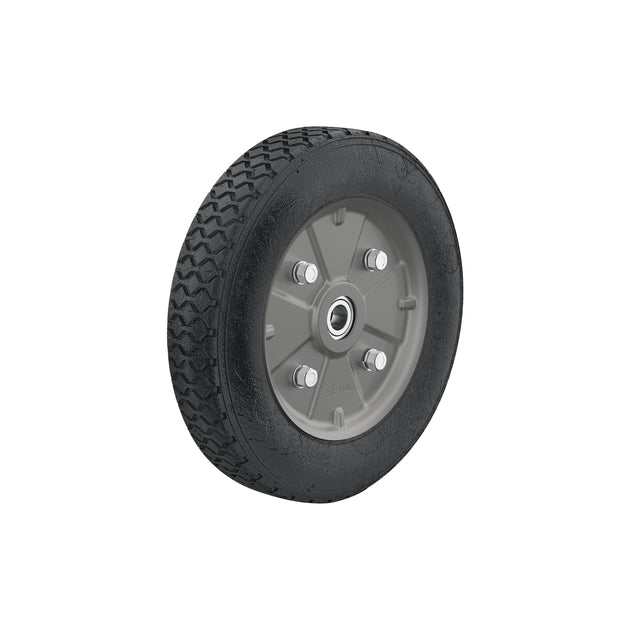 RD-102 Rueda de hule sólido 10" para diablo, doble balero, Pretul