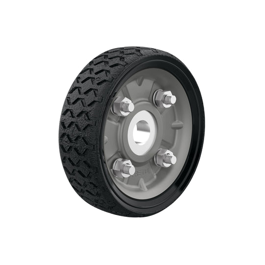 RD-41 Rueda de hule sólido 4-1/2" para diablo, un balero, Pretul
