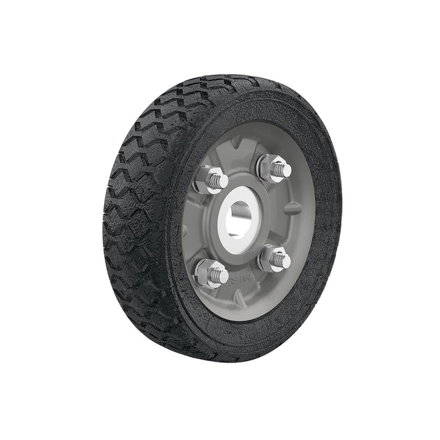 RD-51 Rueda de hule sólido 5" para diablo, un balero, Pretul