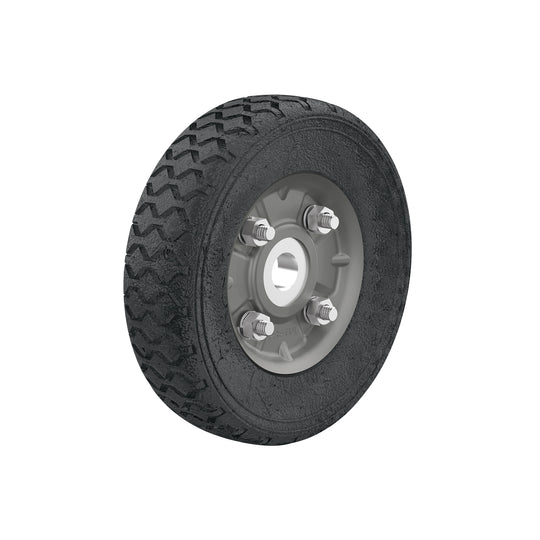 RD-61 Rueda de hule sólido 6" para diablo, un balero, Pretul