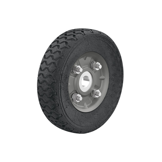 RD-61 Rueda de hule sólido 6" para diablo, un balero, Pretul