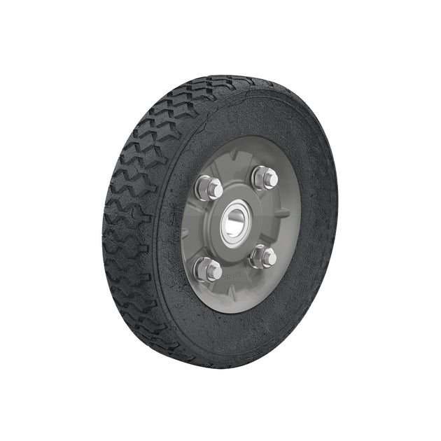 RD-71 Rueda de hule sólido 7" para diablo, un balero, Pretul