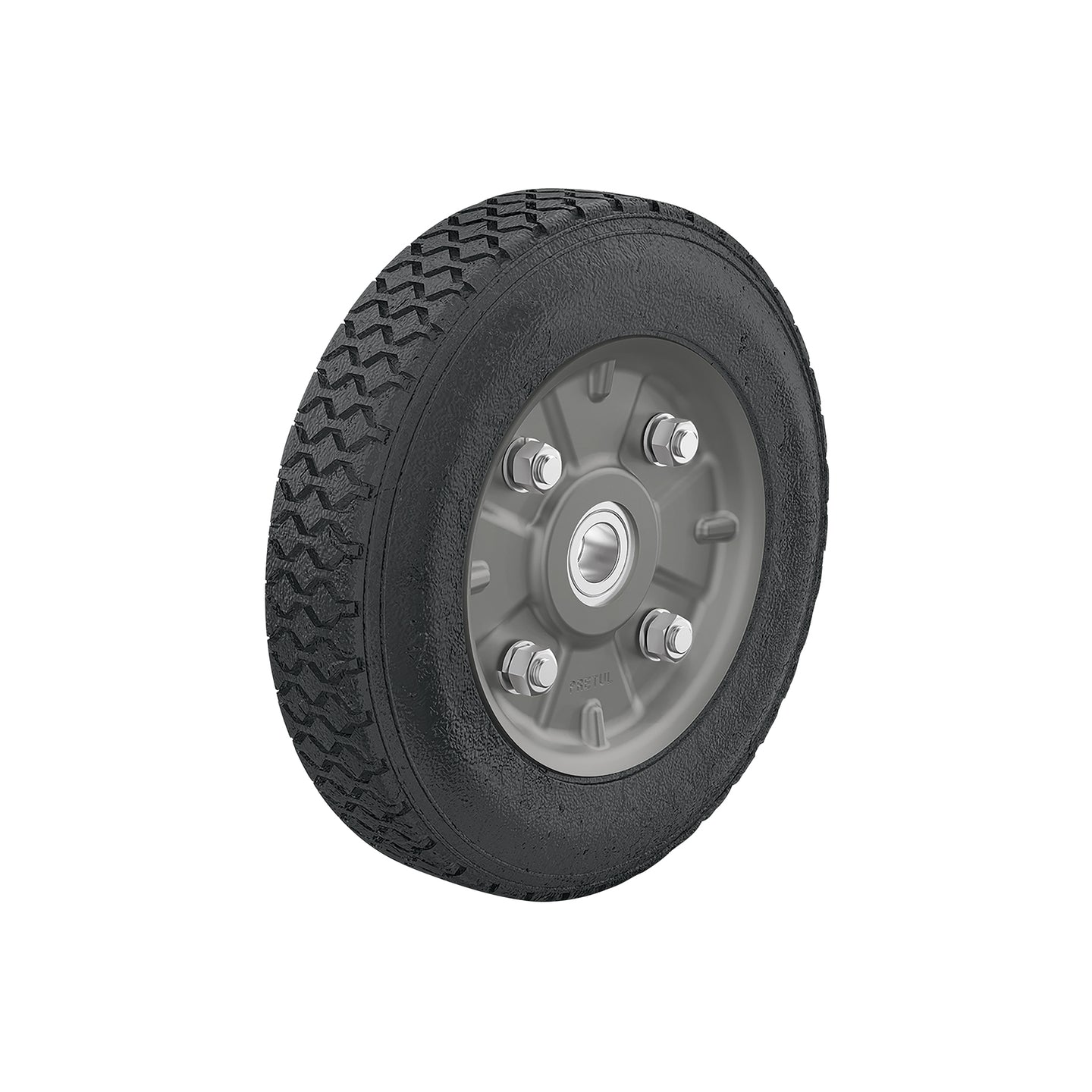 RD-82 Rueda de hule sólido 8" para diablo, doble balero, Pretul