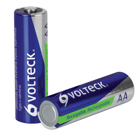 RE-AA Blíster con 2 pilas recargables AA larga duración, 2500 mAh