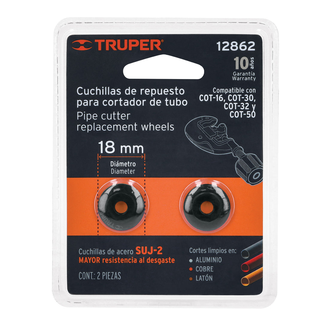 REP-COTS Blíster con 2 cuchillas para cortadores de tubo COT-16-50