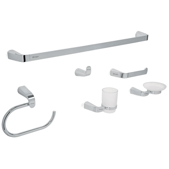 RIA-7000 Juego de 6 accesorios para baño acabado cromo, RIVIERA