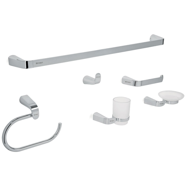 RIA-7000 Juego de 6 accesorios para baño acabado cromo, RIVIERA