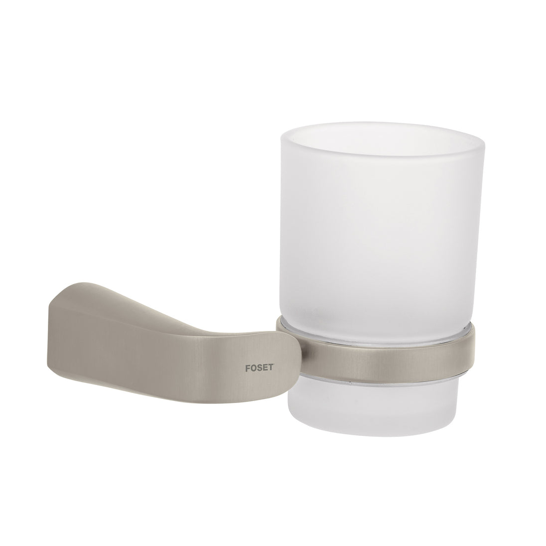 RIA-71N Portavaso cepillero satín con vaso de vidrio, FOSET RIVIERA