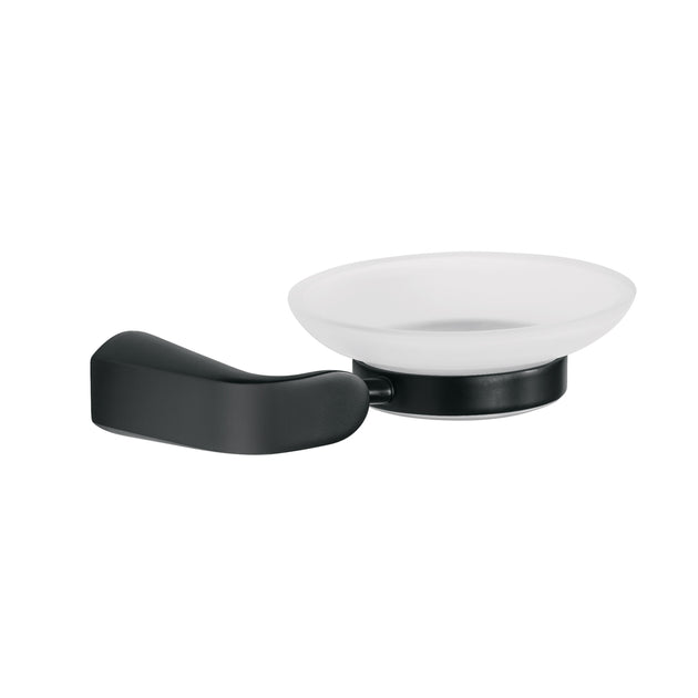 RIA-74M Jabonera con plato de vidrio, negro, FOSET RIVIERA