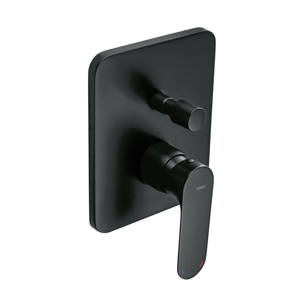 RIM-72M Monomando para regadera con desviador, negro, FOSET RIVIERA