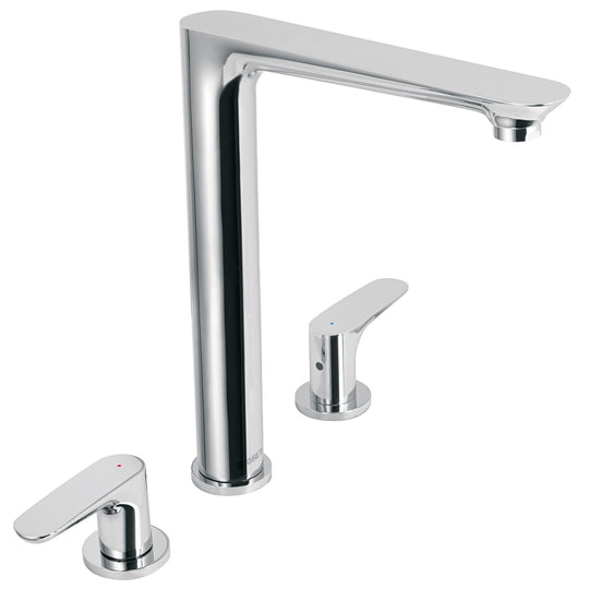 RIM-81 Mezcladora cuello alto para fregadero, cromo, FOSET RIVIERA