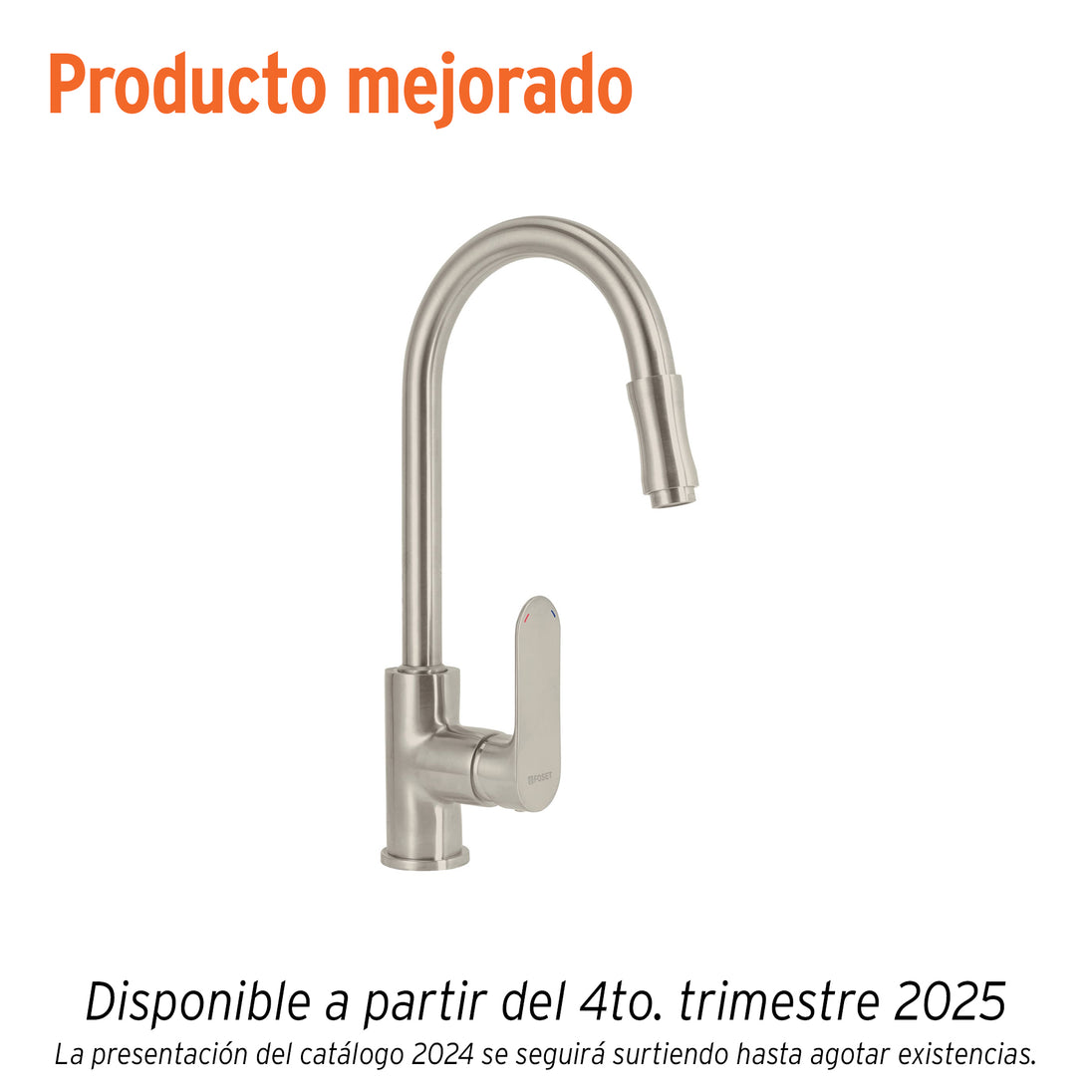RIM-82N Monomando retráctil para fregadero, satín, FOSET RIVIERA