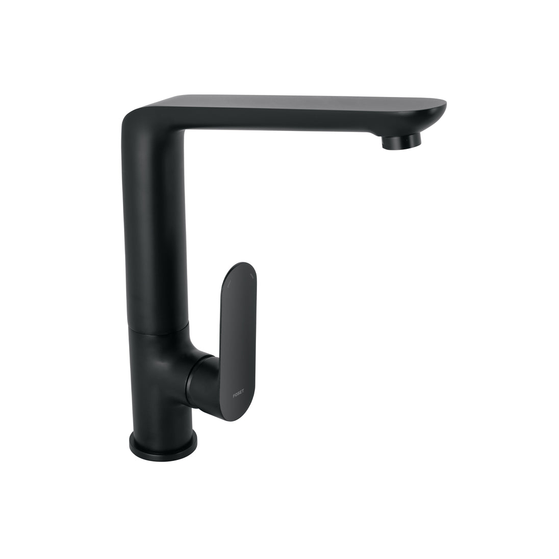 RIM-83M Monomando cuello alto para fregadero, negro, FOSET RIVIERA