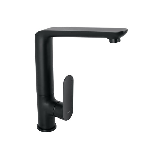 RIM-83M Monomando cuello alto para fregadero, negro, FOSET RIVIERA
