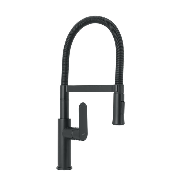 RIM-84M Monomando nariz flexible para fregadero, negro,FOSET RIVIERA
