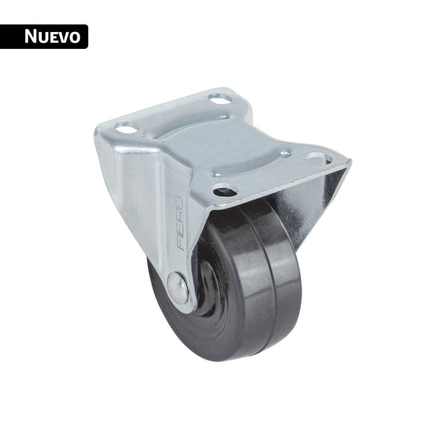 Rueda Industrial Hule 2" Placa Fija Fiero RO-111 | Silenciosa