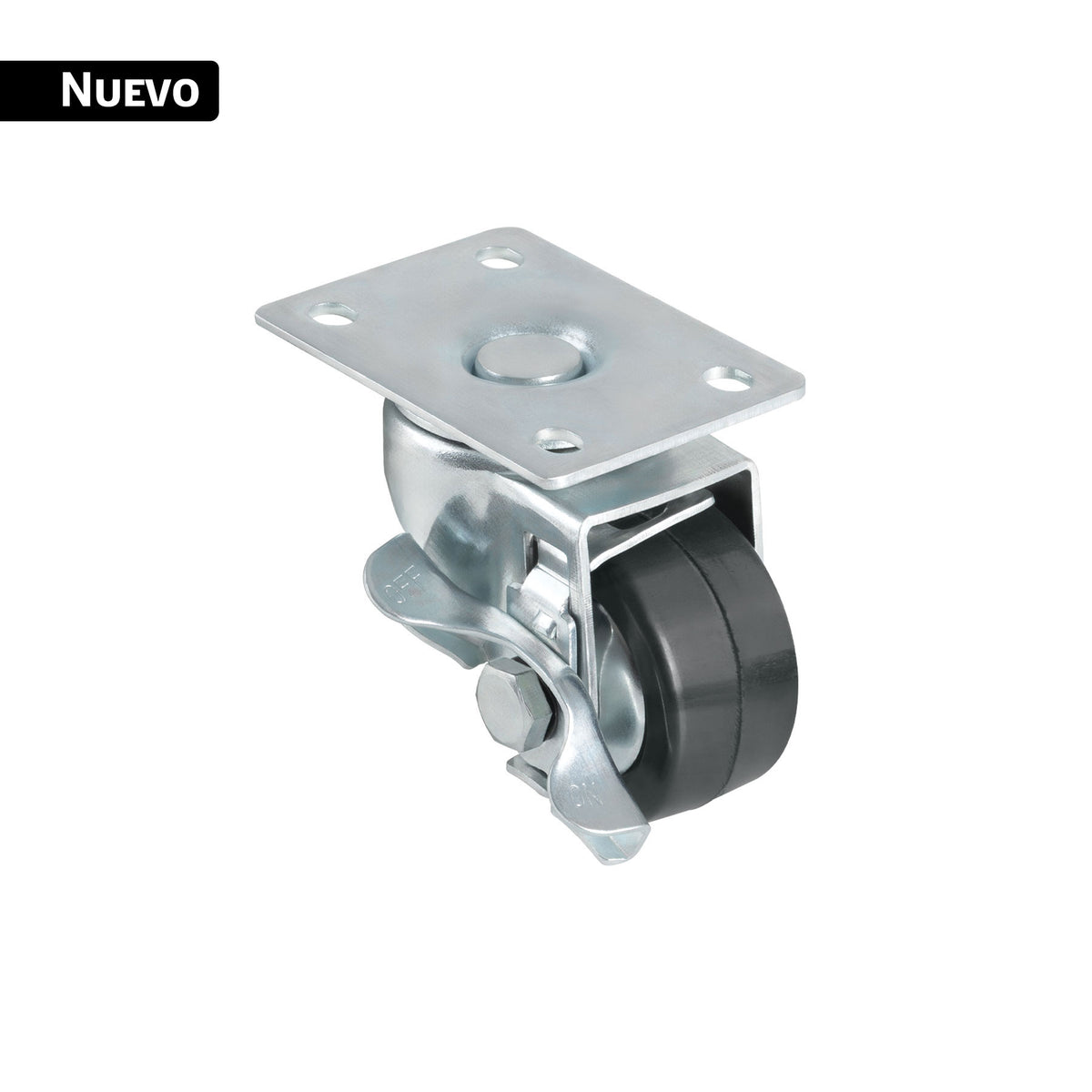 Rueda Giratoria Fiero RO-1512 Hule 2.5" 50kg Placa Giratoria