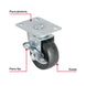 Rueda Giratoria Fiero RO-1515 Hule 3" 60 kg Placa Giratoria