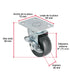Rueda Giratoria Fiero RO-1515 Hule 3" 60 kg Placa Giratoria