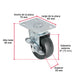 Rueda Giratoria Fiero RO-1515 Hule 3" 60 kg Placa Giratoria