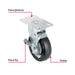 Rueda Giratoria Fiero RO-1516 4" Hule 50kg Placa Galvanizada