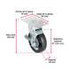 Rueda Giratoria Fiero RO-1516 4" Hule 50kg Placa Galvanizada
