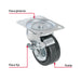 Rueda Giratoria Fiero RO-1517 Hule 125mm Placa Galvanizada