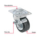 Rueda Giratoria Fiero RO-1517 Hule 125mm Placa Galvanizada