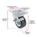 Rueda Giratoria Fiero RO-1517 Hule 125mm Placa Galvanizada
