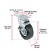 Rodaja Fiero RO-1518 5" Hule 60kg Placa Giratoria Silenciosa