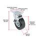 Rodaja Fiero RO-1518 5" Hule 60kg Placa Giratoria Silenciosa