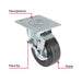 Rueda Giratoria Fiero RO-1520 6" Hule Placa Galvanizada | Silenciosa
