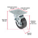 Rueda Giratoria Fiero RO-1520 6" Hule Placa Galvanizada | Silenciosa