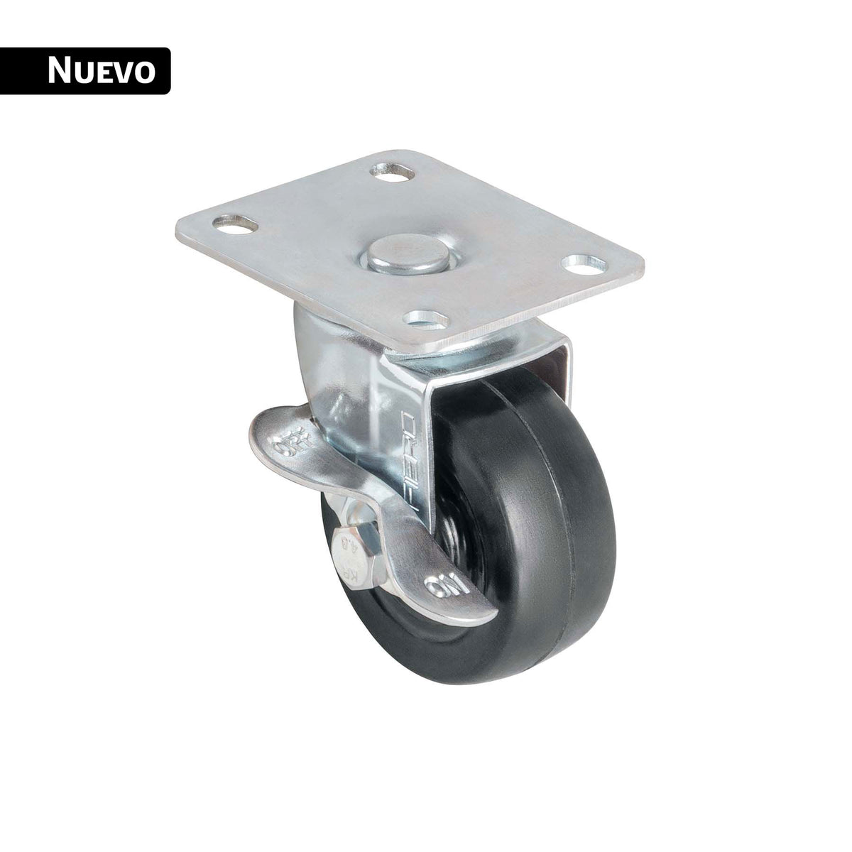 Rueda Giratoria Fiero RO-158 Hule 2" Placa Giratoria | Silenciosa