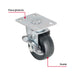 Rueda Giratoria Fiero RO-158 Hule 2" Placa Giratoria | Silenciosa