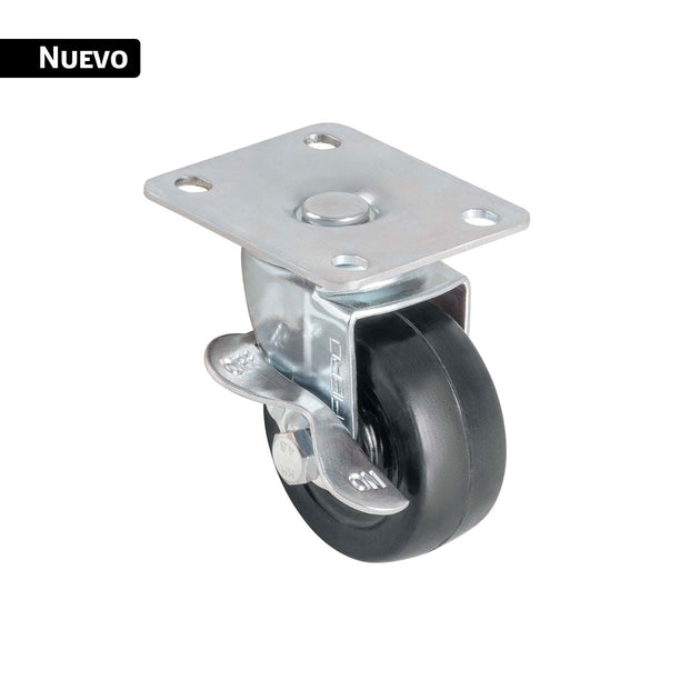 Rueda Giratoria Fiero RO-158 Hule 2" Placa Giratoria | Silenciosa